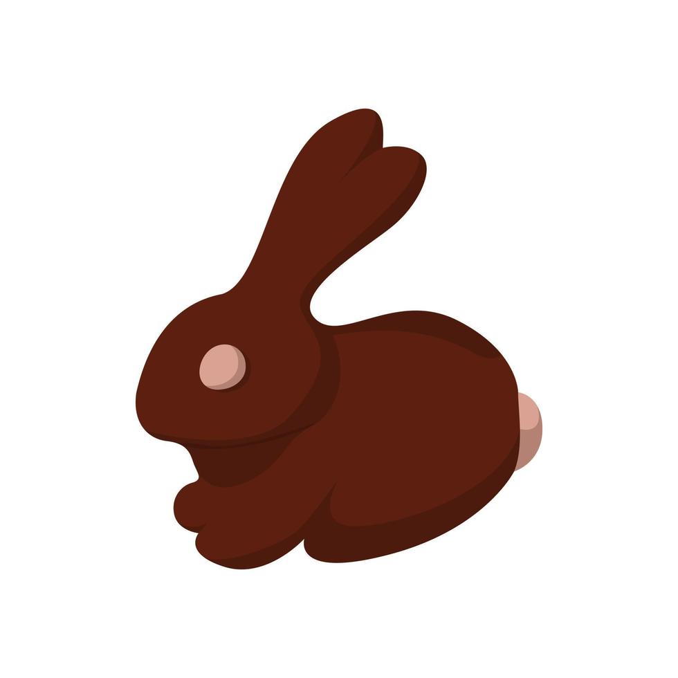 icono de dibujos animados de conejito de pascua de chocolate vector