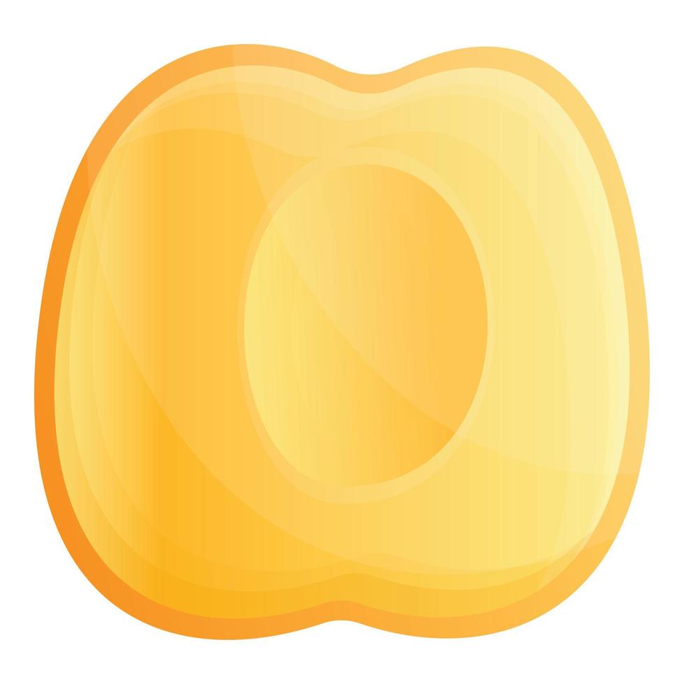 Diet half apricot icon, cartoon style vector