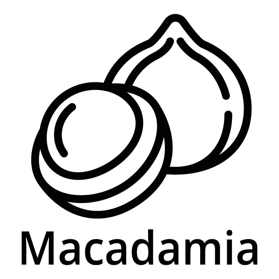 icono de macadamia, estilo de contorno vector