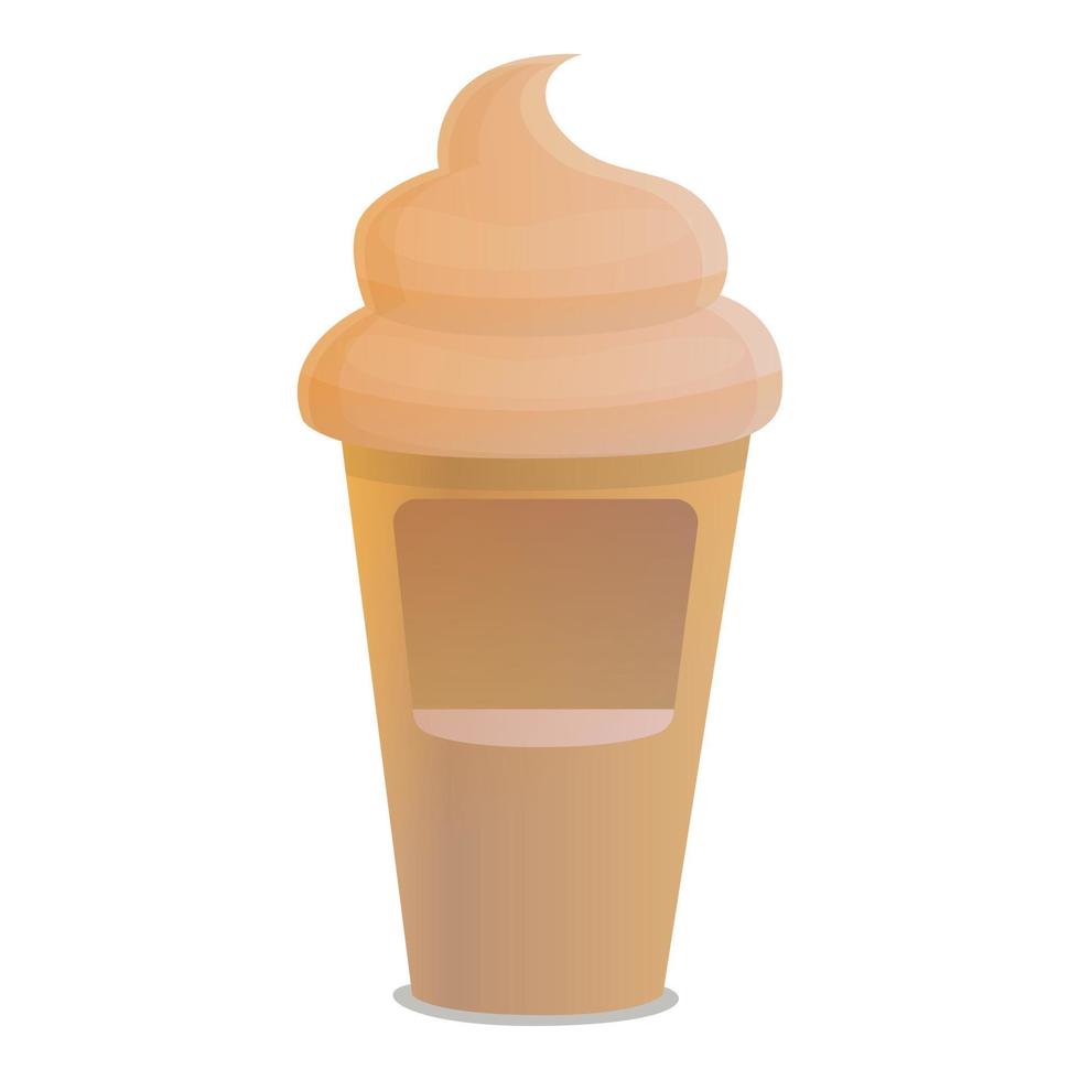 Ice cream shop icon, cartoon style vector