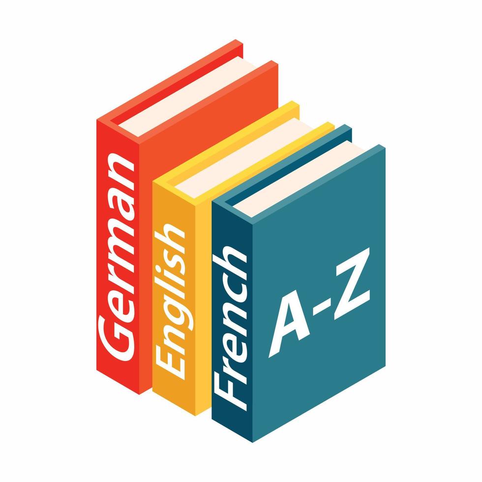 Dictionaries boor icon, isometric 3d style vector
