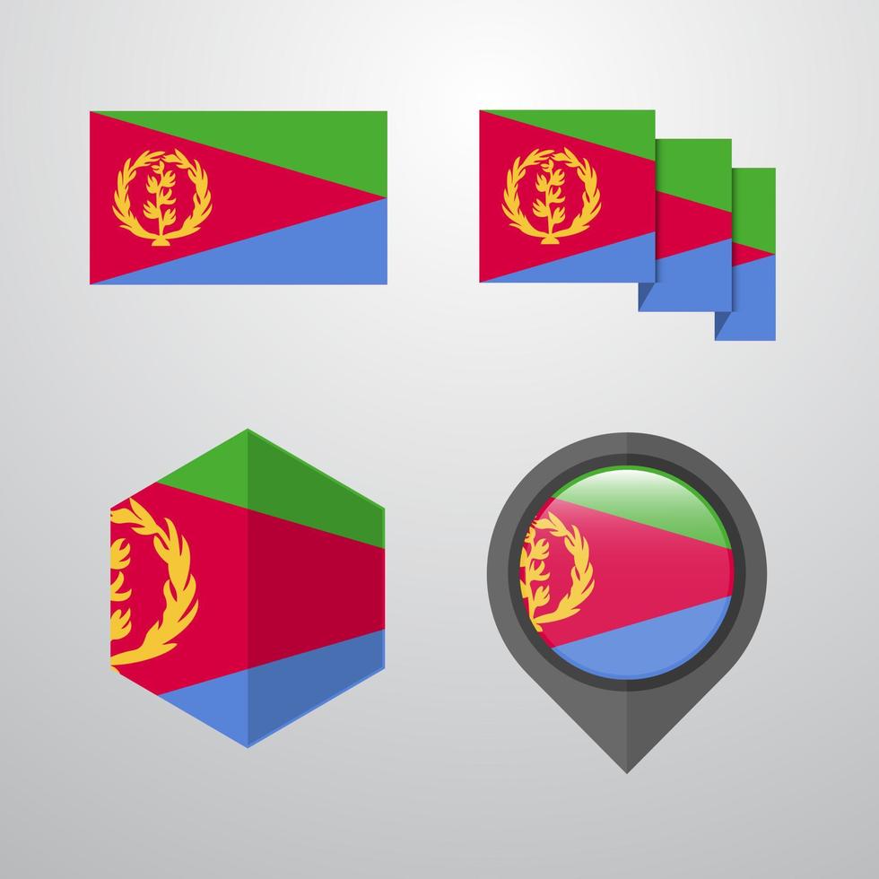 Eritrea flag design set vector