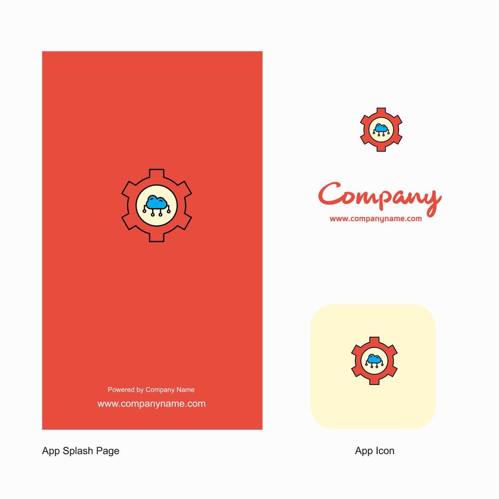Cloud setting Company Logo App Icon and Splash Page Design Creative Business App Design Elements vector