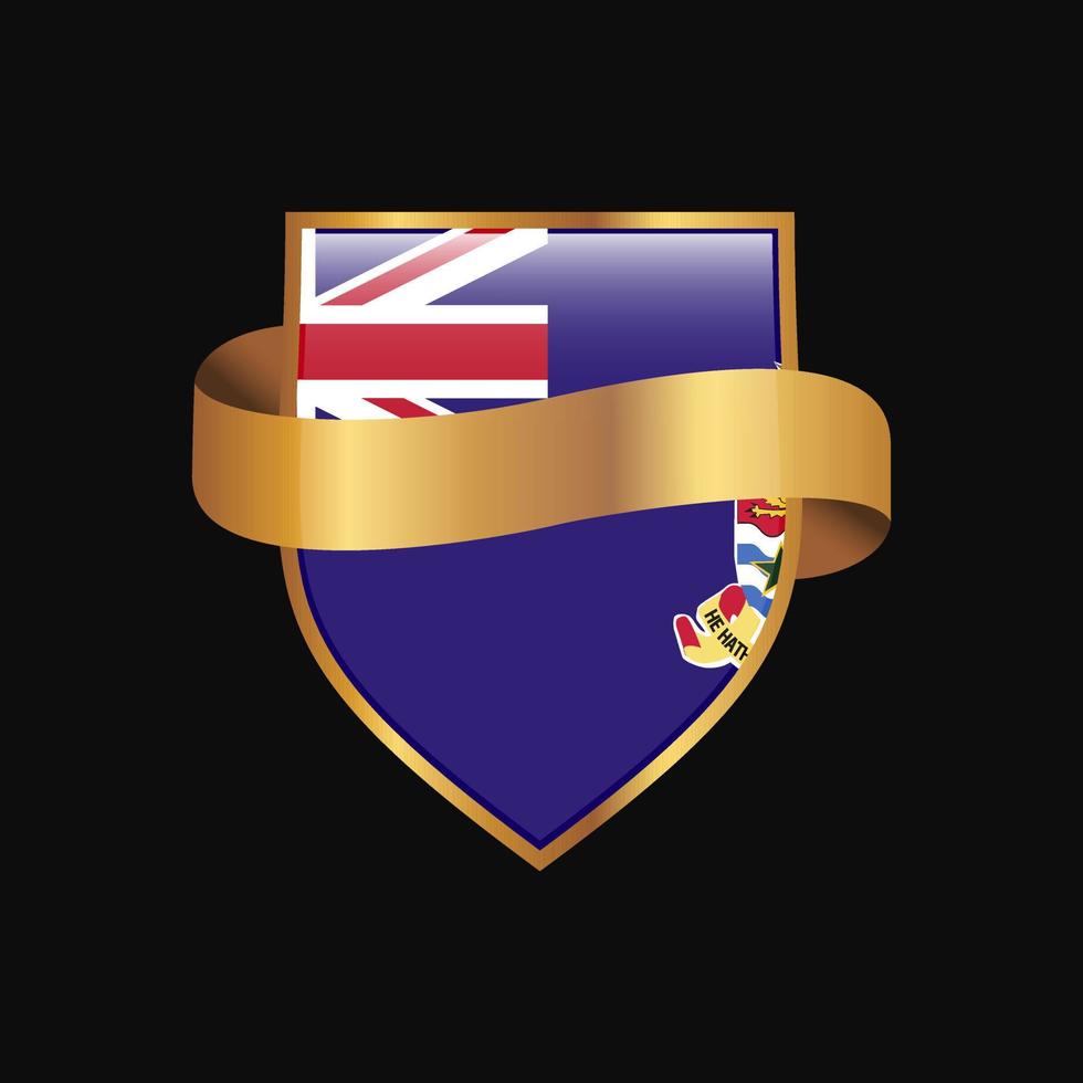 vector de diseño de insignia de oro de bandera de islas caimán