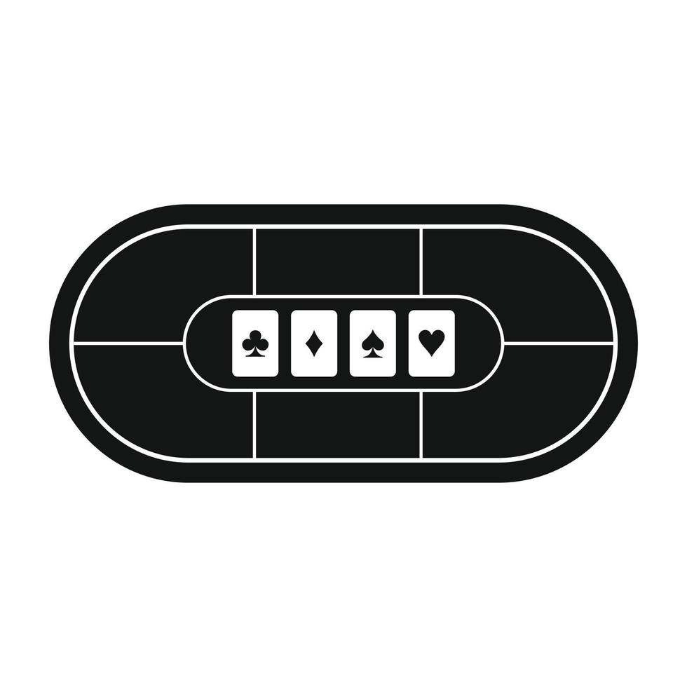 mesa de póquer negro simple icono vector