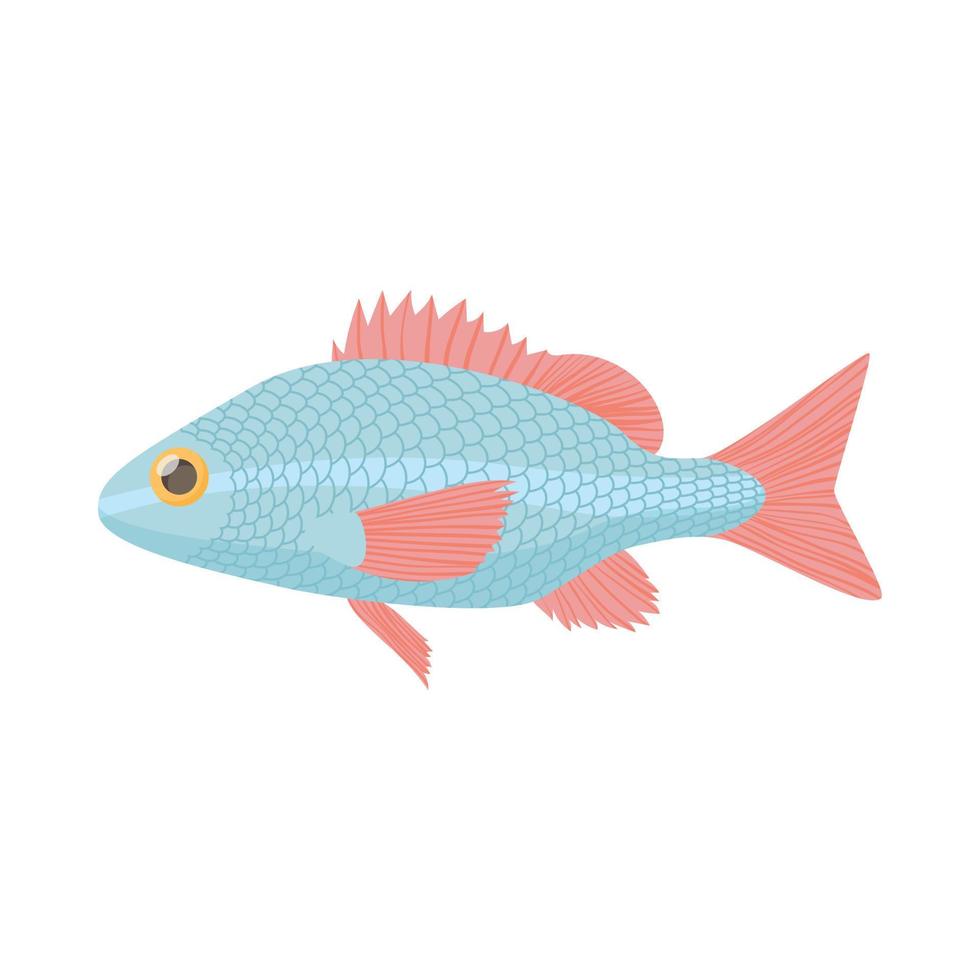 icono de carpa de pescado, estilo de dibujos animados vector