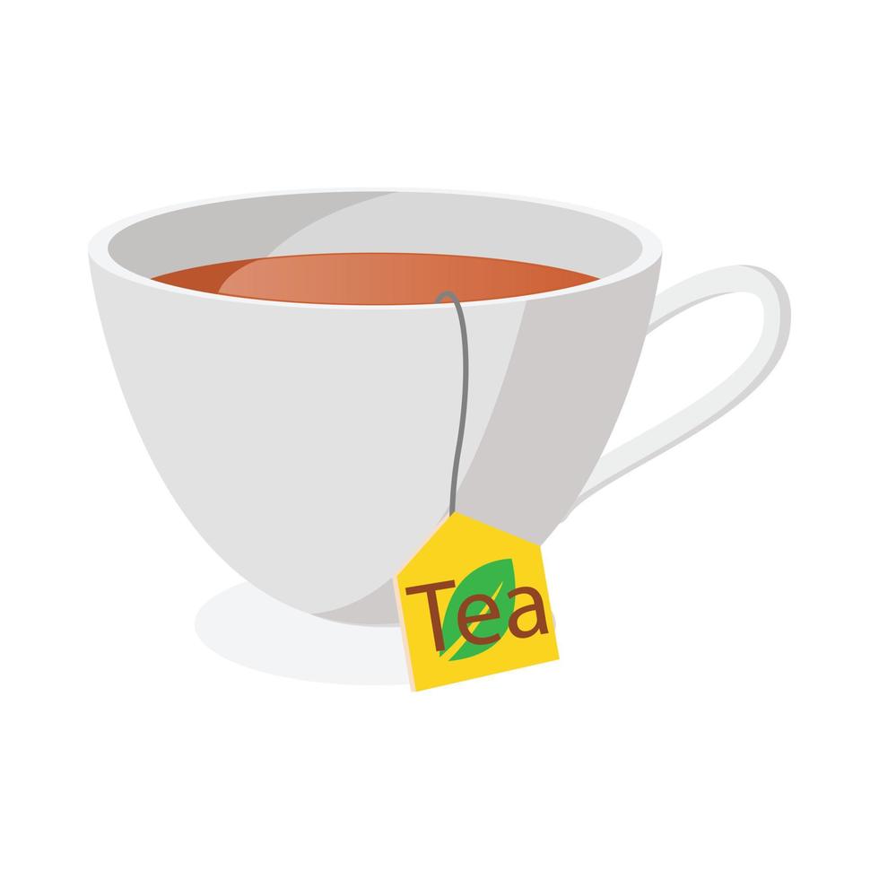 Tea cup icon, cartoon style vector
