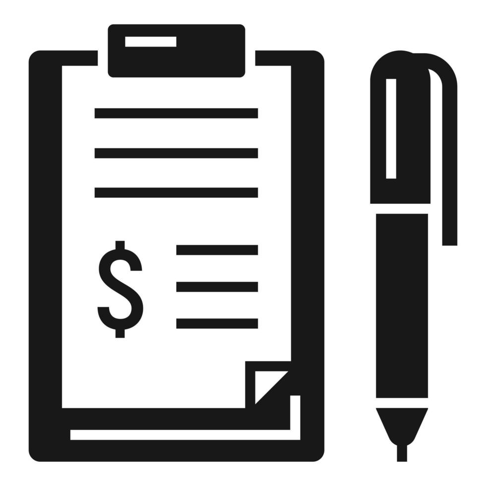 icono de informe de dinero, estilo simple vector