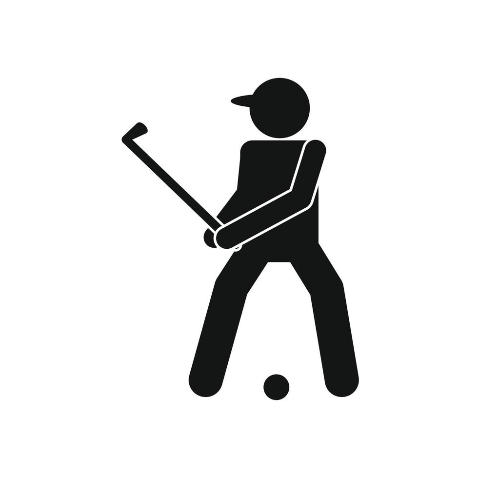 Golfer silhouette icon vector