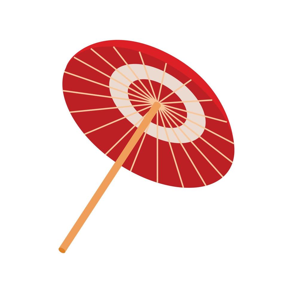 Asian parasol or umbrella icon, isometric 3d style vector