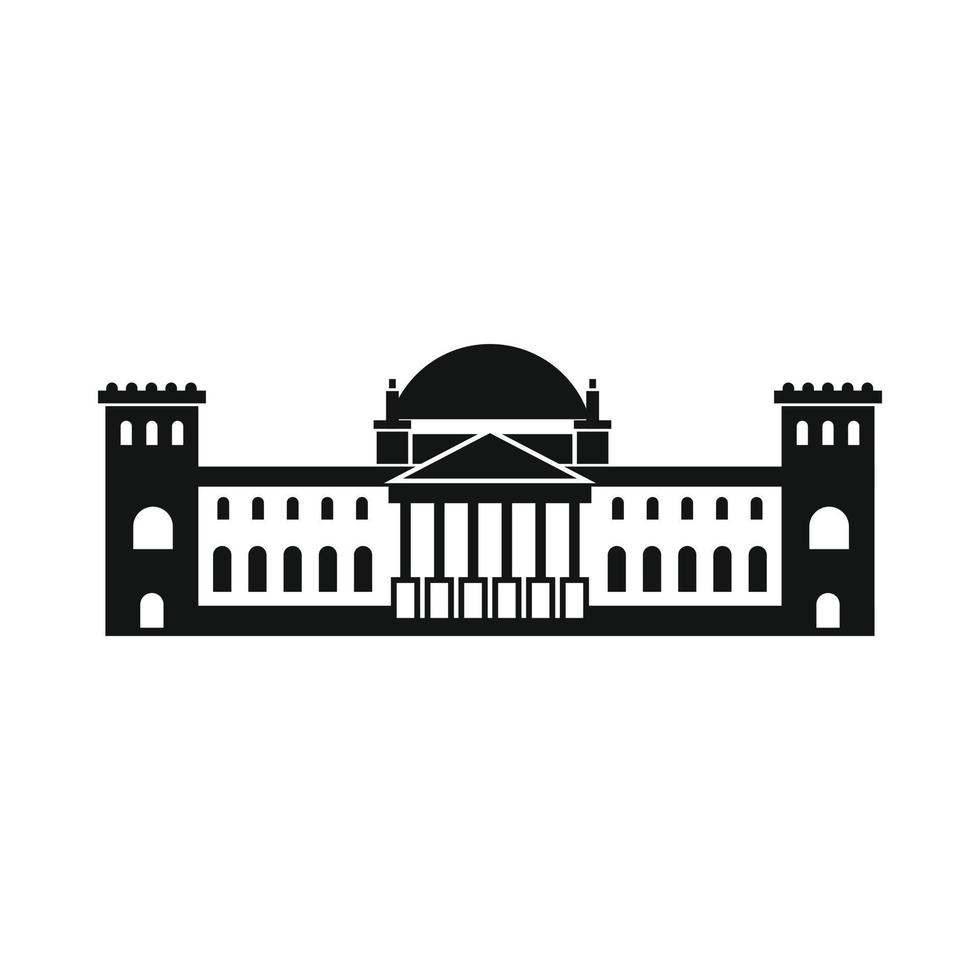 icono del edificio del reichstag alemán, estilo plano vector