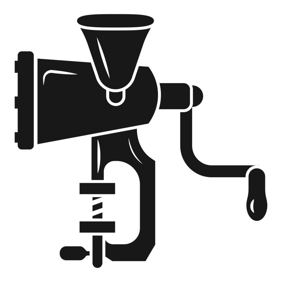 Old meat grinder icon, simple style vector