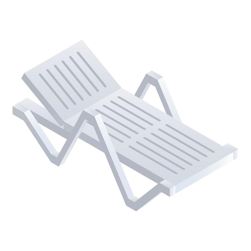 Plastic beach chair icon, isometric style vector