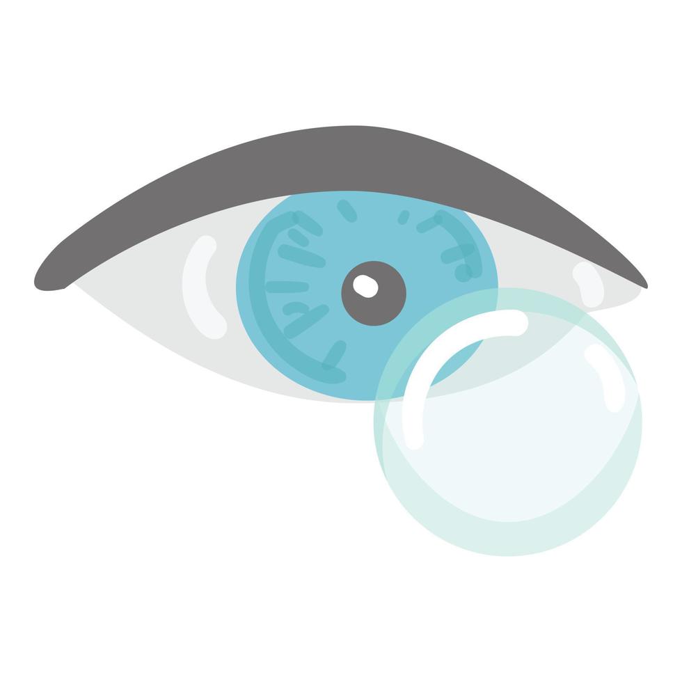 vector de dibujos animados de icono de lente de contacto ocular. solución de caso