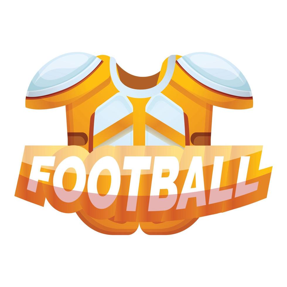 American football protective equipment logo, cartoon style vector