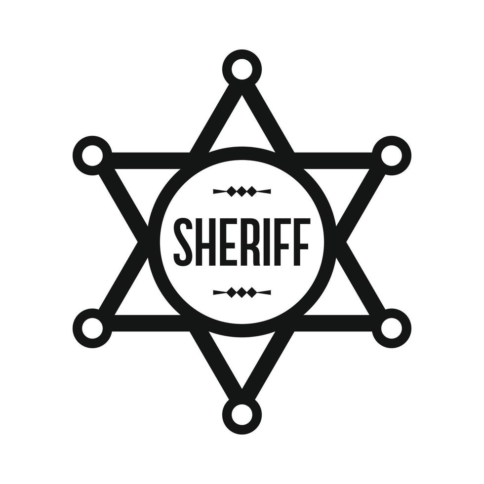 Sheriff star icon vector