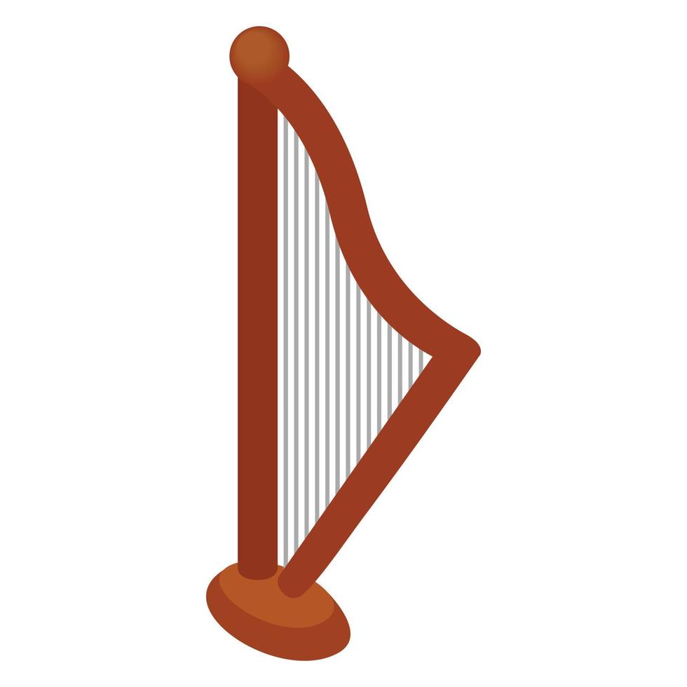 Harp icon, isometric 3d style vector
