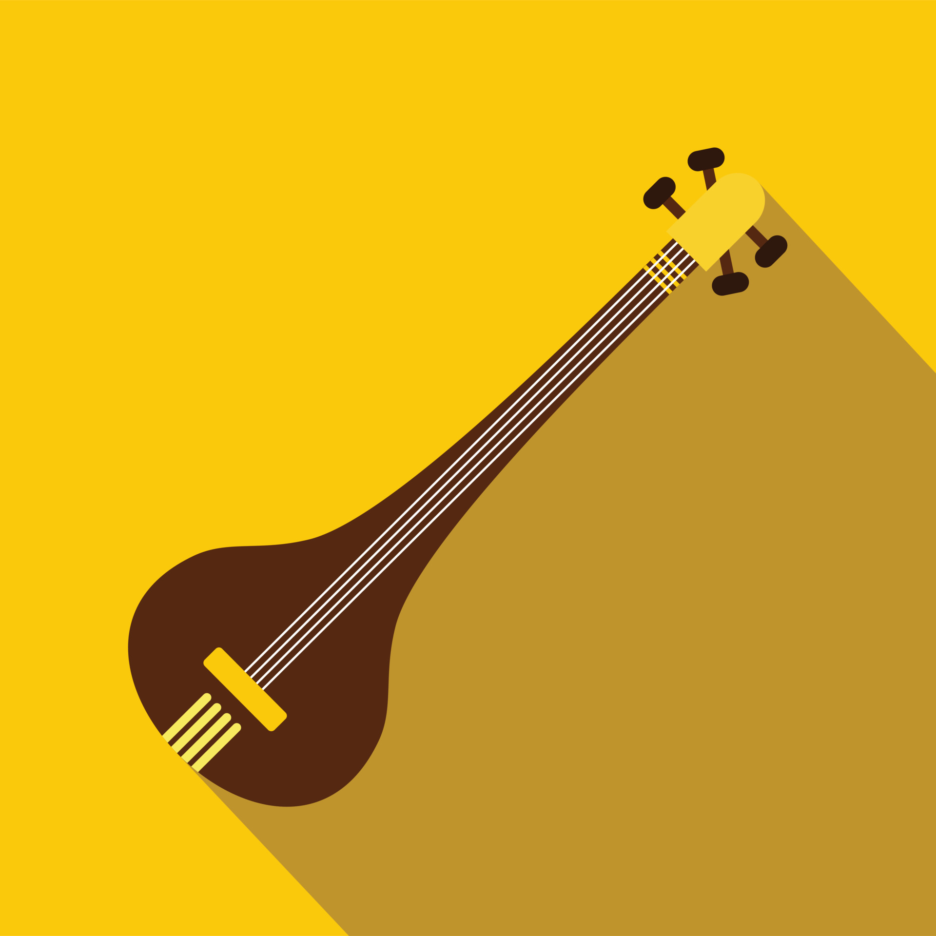 Traditional Indian sarod icon, flat style 14209160 Vector Art at Vecteezy