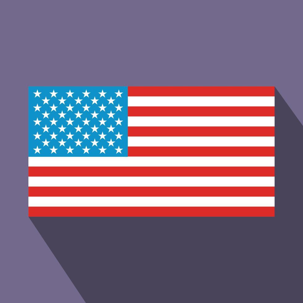 icono plano de la bandera de estados unidos vector