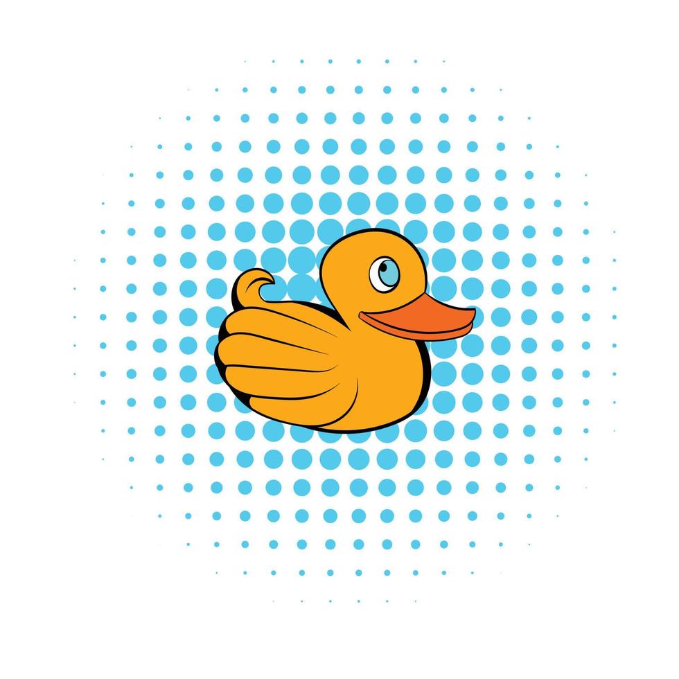 icono de pato de goma amarillo, estilo comics vector