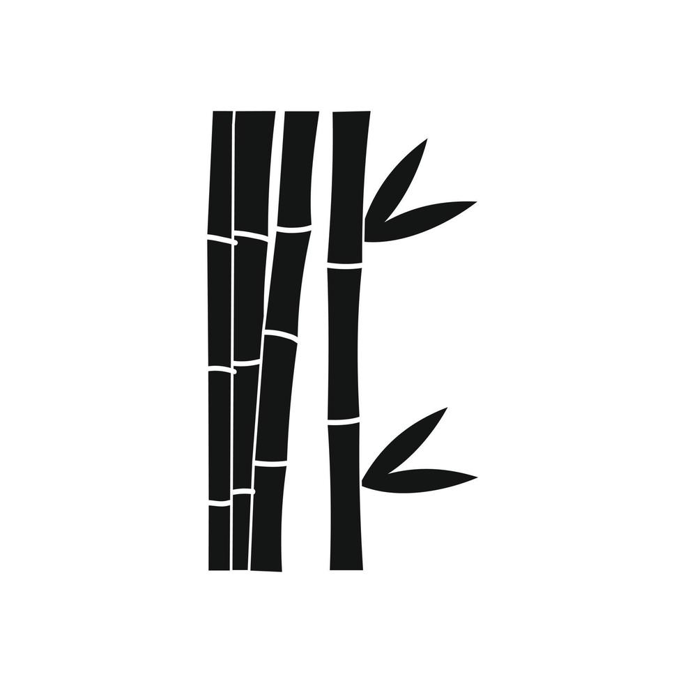 Bamboo stems icon, simple style vector