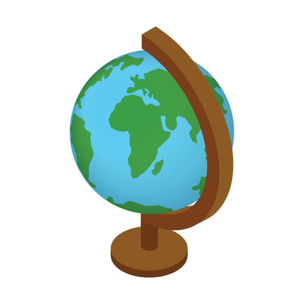 School globe isometric 3d icon vector