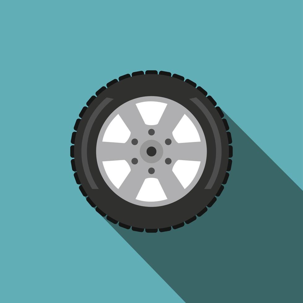 icono de rueda plana de automóvil vector