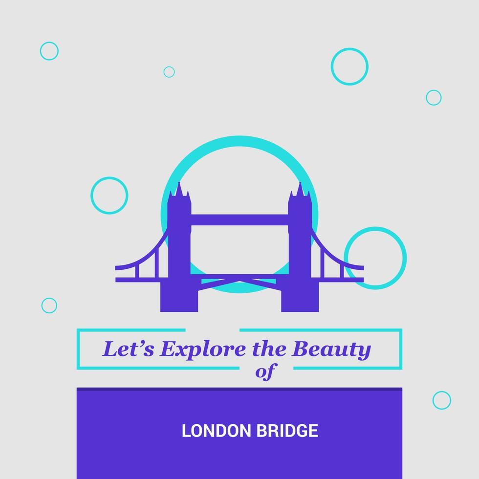 Lets Explore the beauty of London Bridge UK National Landmarks vector