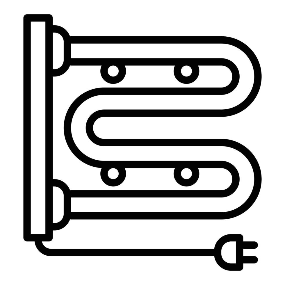 Plug heating pipe icon, outline style vector