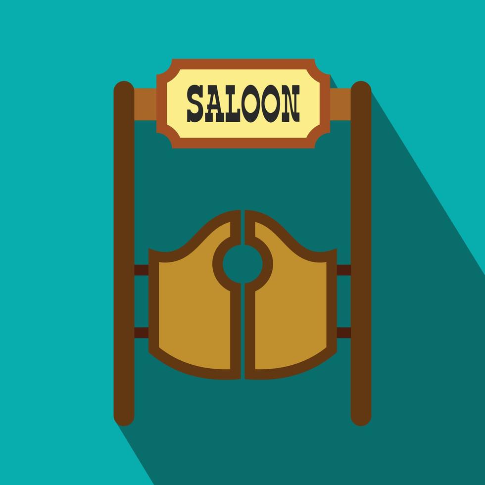 Old western swinging saloon doors flat icon vector