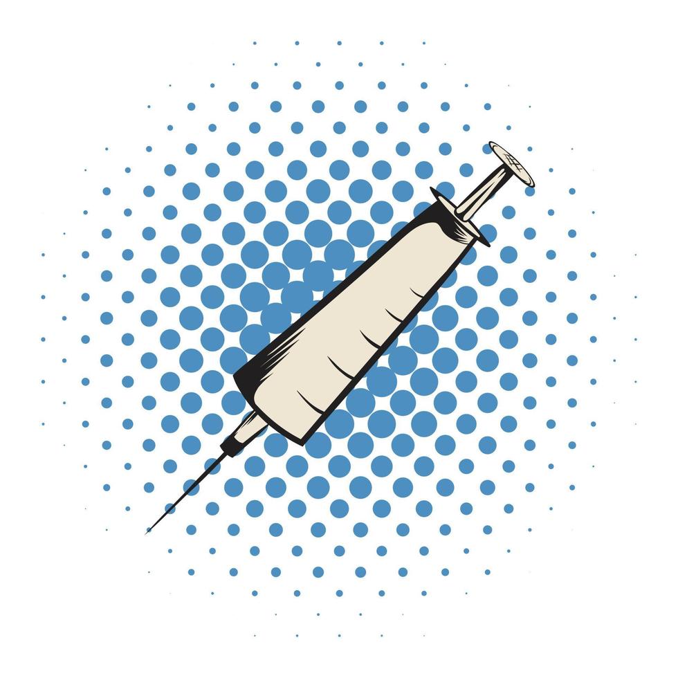 Syringe comics icon vector