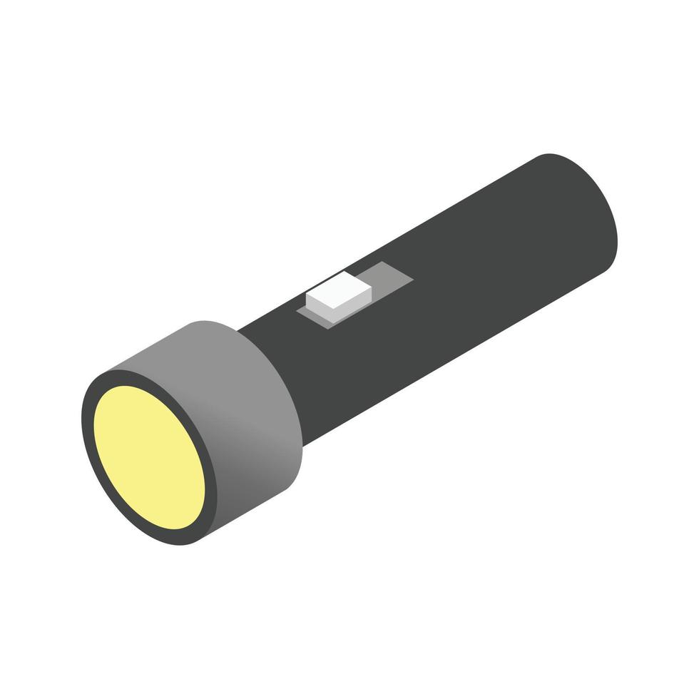 Flashlight isometric 3d icon vector