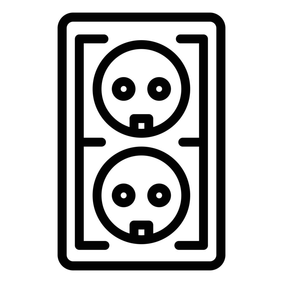 Electrical outlet icon, outline style vector