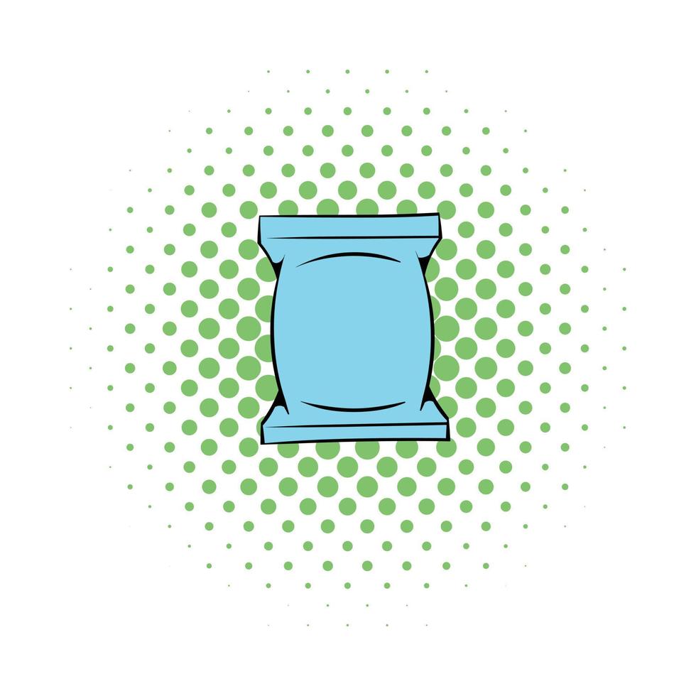 Wet wipes package icon, comics style vector