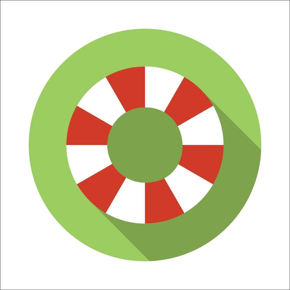 Life-buoy ring flat icon vector