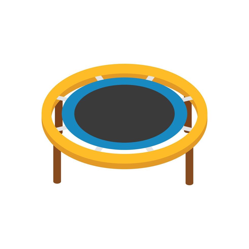 Trampoline jumping isometric 3d icon vector