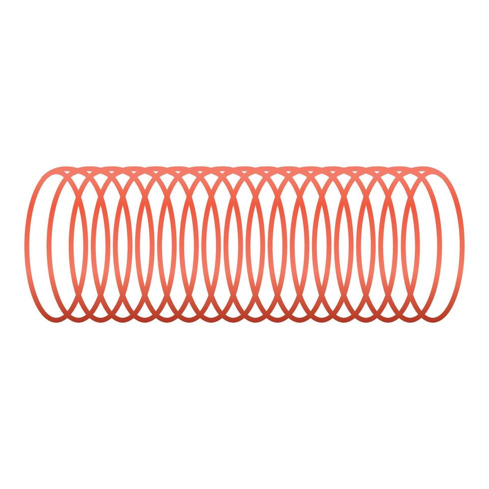 Red spiral icon, cartoon style vector