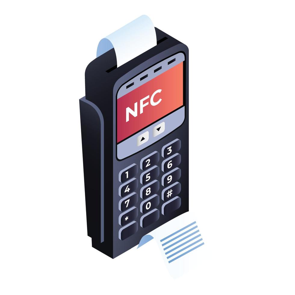 Pos terminal icon, isometric style vector