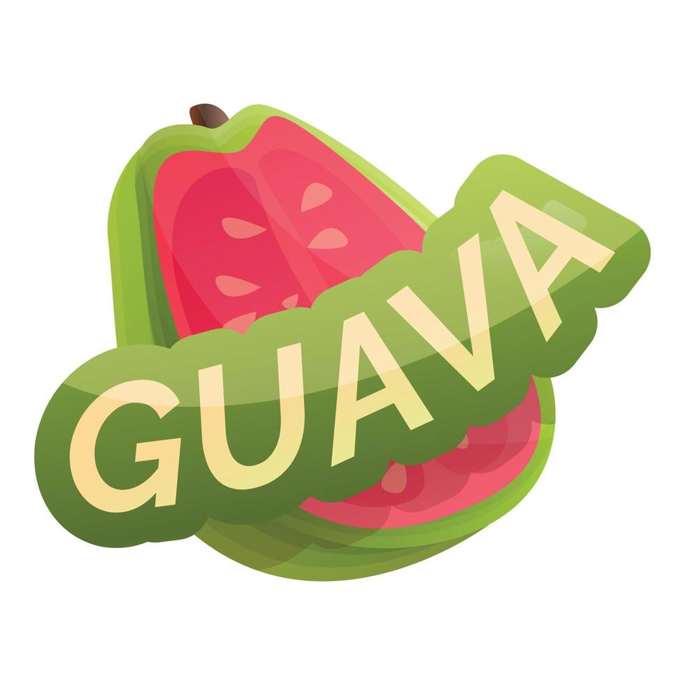Half guava logo, cartoon style vector