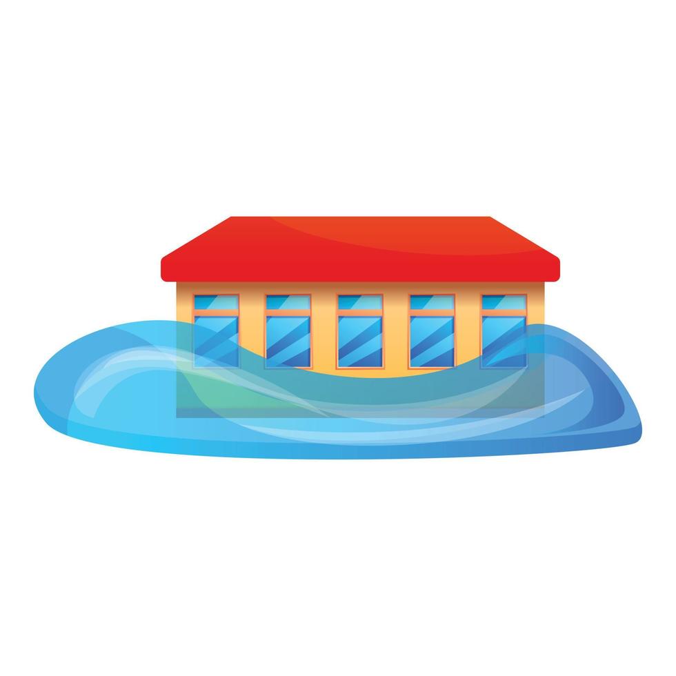 School flood icon, cartoon style vector