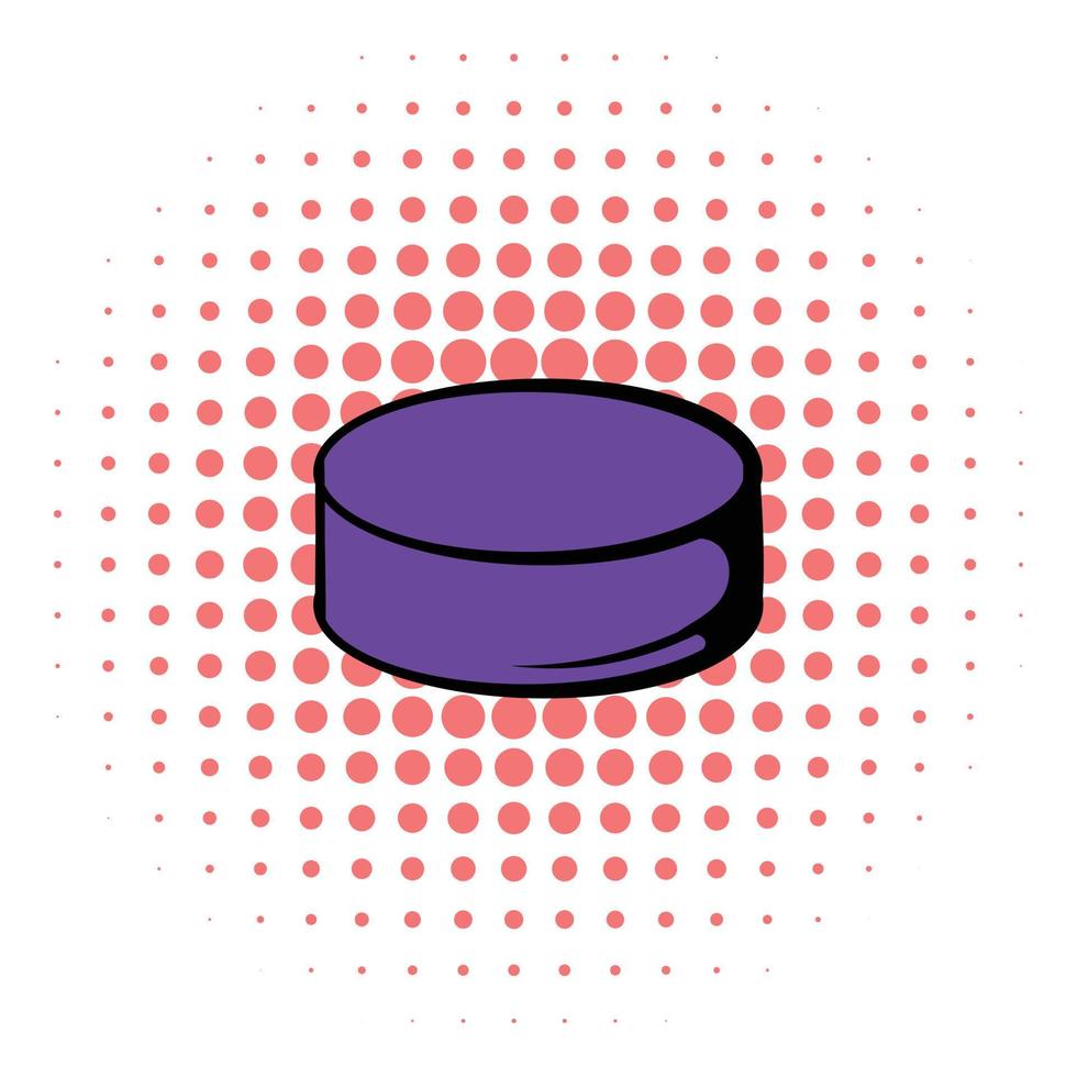 Hockey puck icon, comics style vector