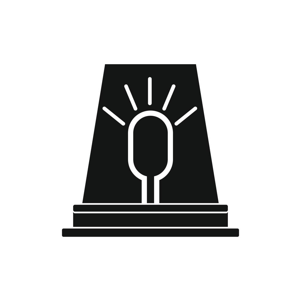 Siren red flashing emergency light icon vector