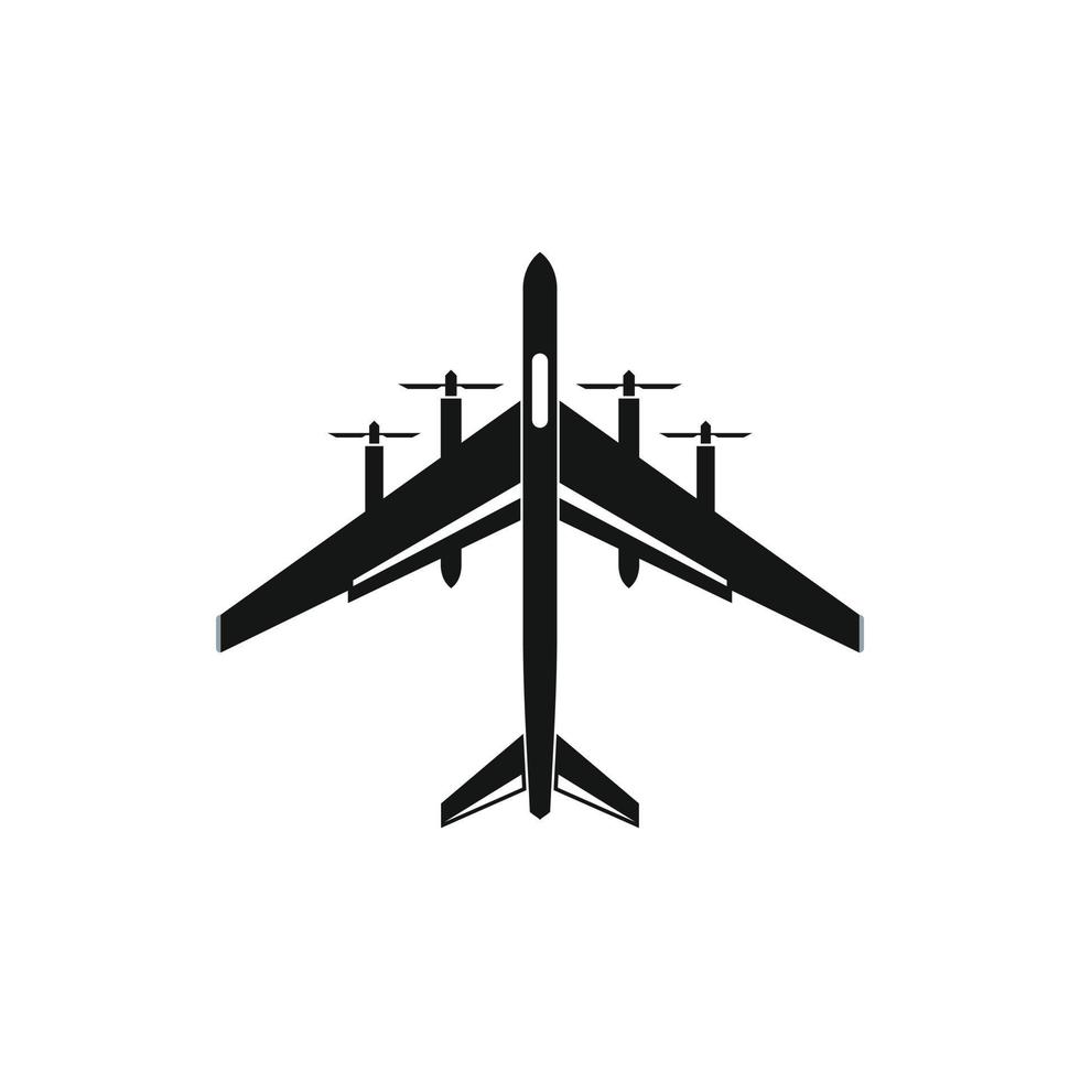 Fighter plane icon, simple style vector