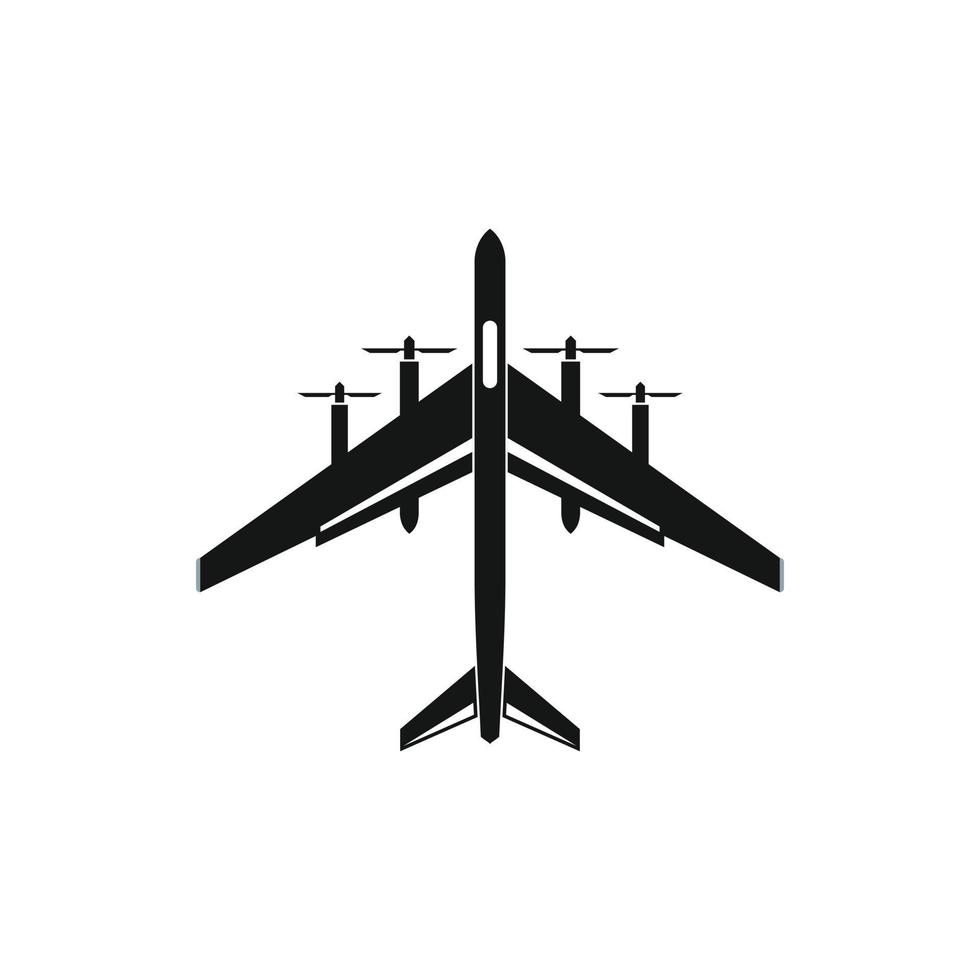 icono de avión de combate, estilo simple vector