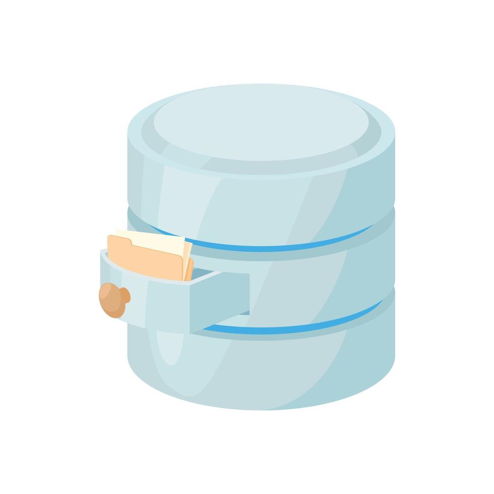 Storing files in database icon, cartoon style vector