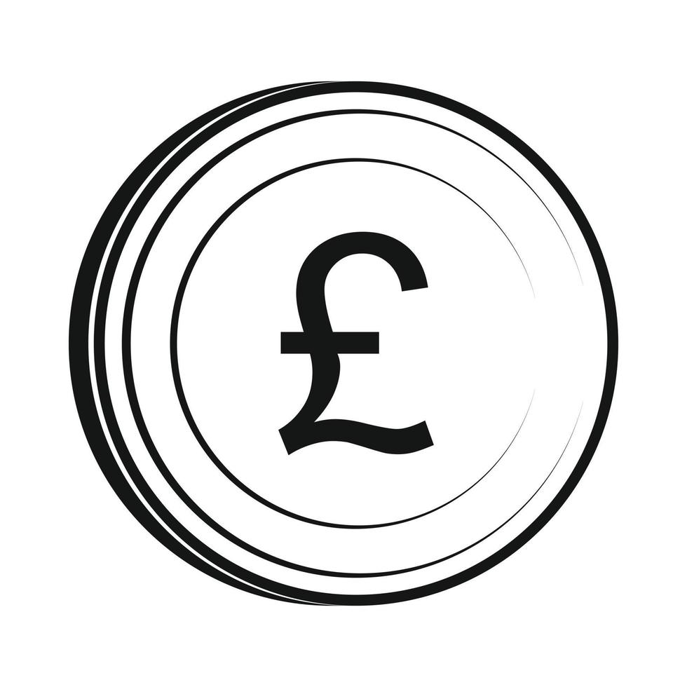 Money pound icon, simple style vector