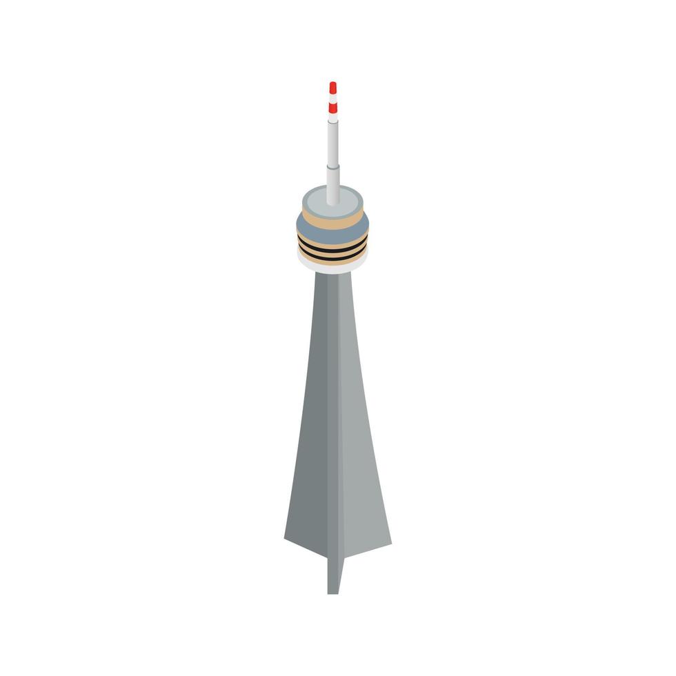 la torre cn, icono de toronto en estilo isométrico 3d vector