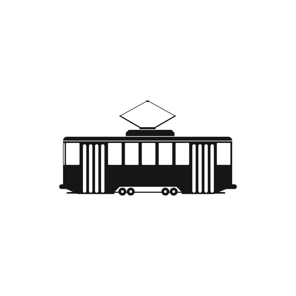 Tram icon in simple style vector