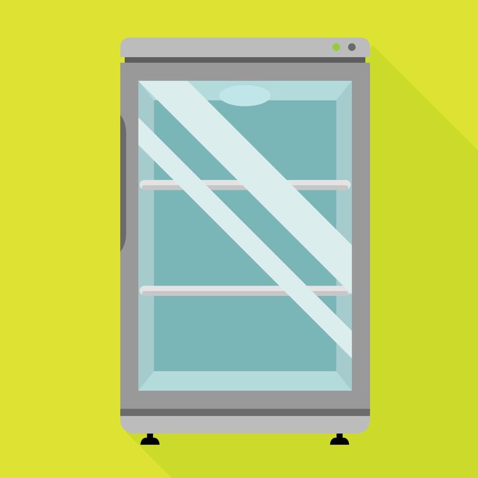 Glass fridge icon, flat style vector