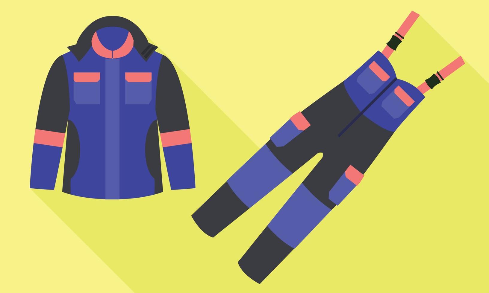 icono de traje de ropa de trabajo, estilo plano vector